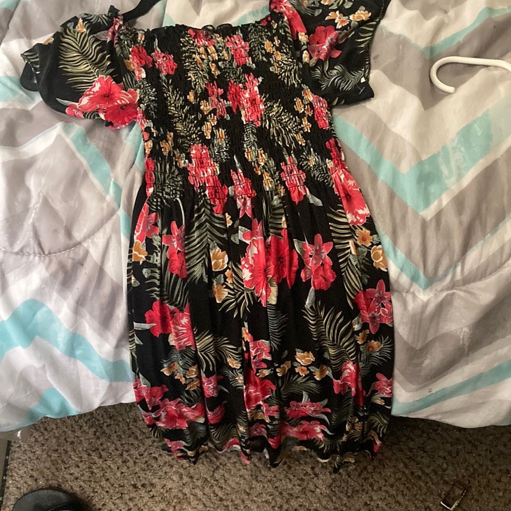 Black dress with flowers